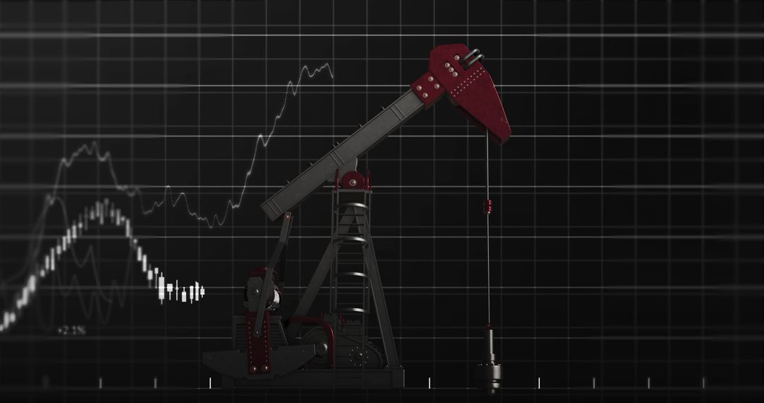 Oil Pump Jack with Financial Data Visualization