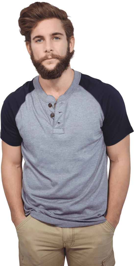 Confident Hipster in Casual Outfit on Transparent Background