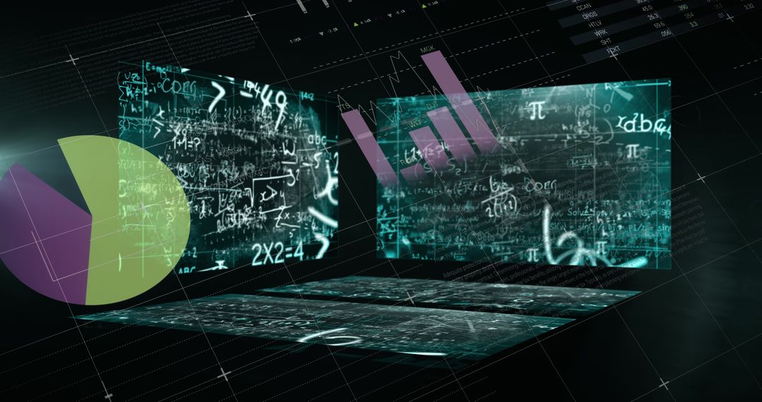 Digital Visualization of Mathematical Equations with Statistical Graphs - Free Images, Stock Photos and Pictures on Pikwizard.com