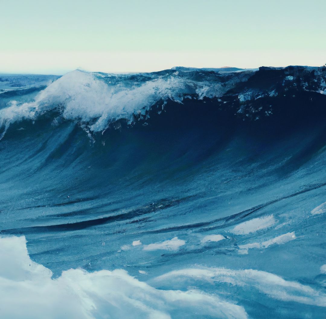 Majestic Ocean Wave in Tranquil Blue Sea - Free Images, Stock Photos and Pictures on Pikwizard.com