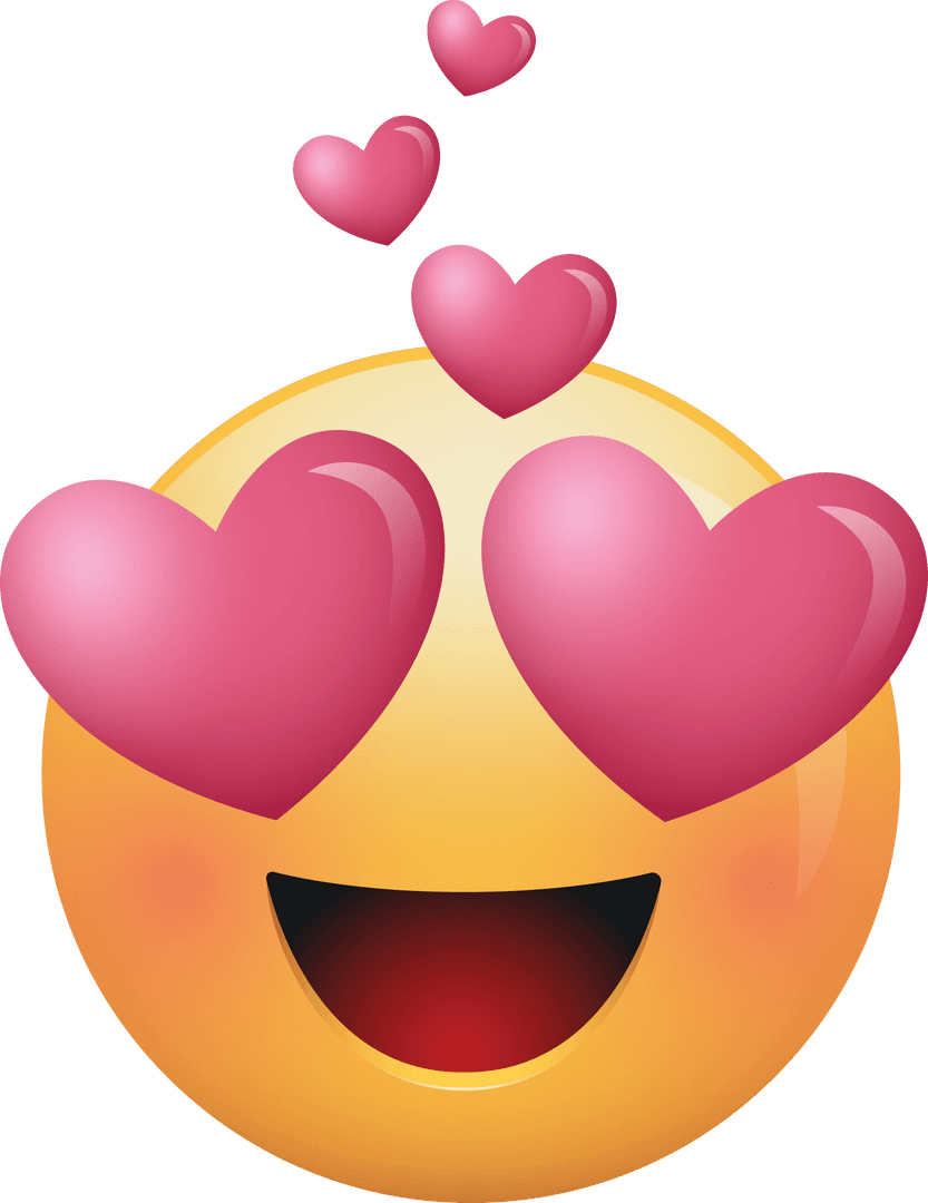 Heart Eyes Emoji on Transparent Background Illustrated - Download Free Stock Images Pikwizard.com