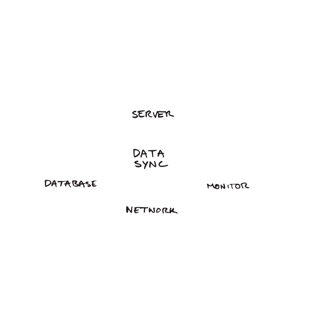 Transparent Digital Network Data Sync Diagram Illustration