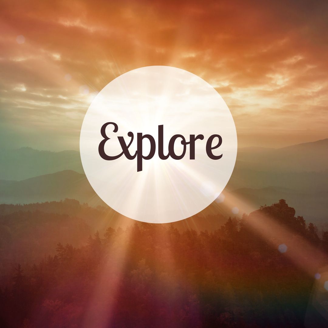 Inspiring Sunrise Over Hills with Adventure Message