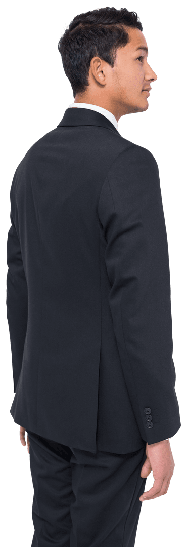 Transparent Background Asian Businessman in Suit Standing Confidently