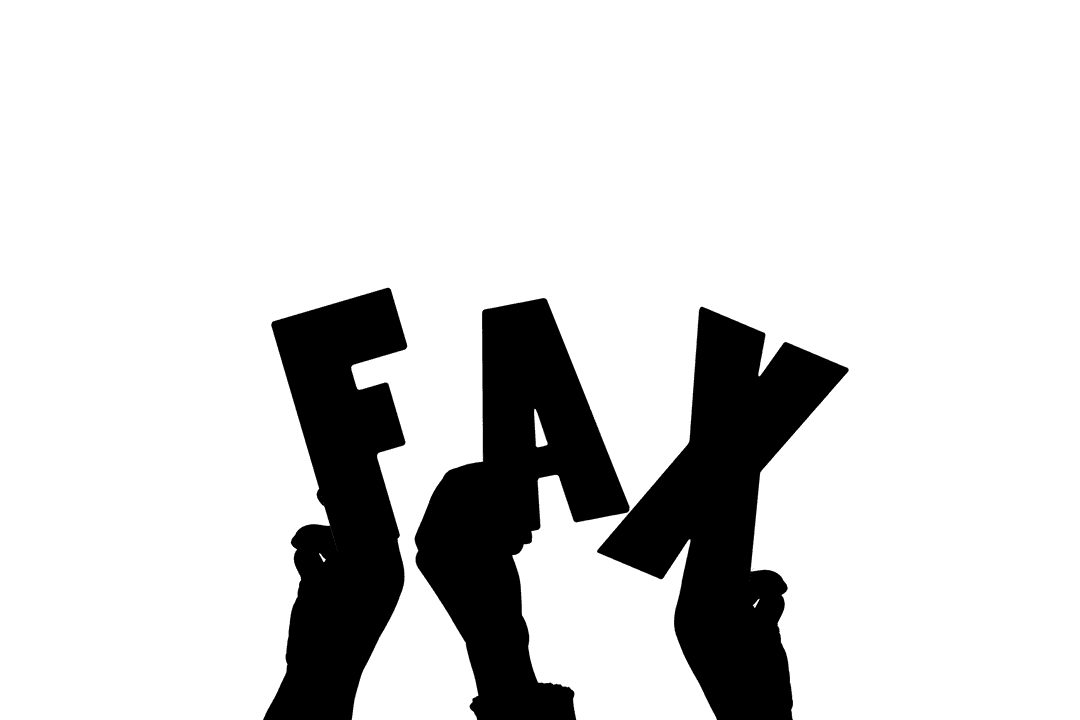 Transparent Fax Icon with Hands and Fax Text Vector