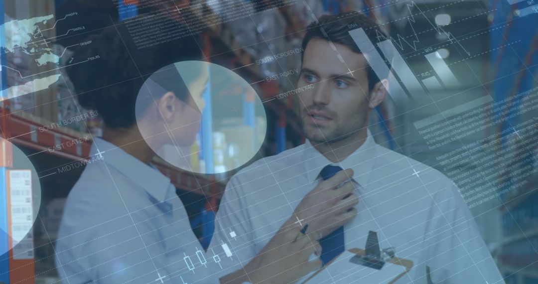 Business Team Analyzing Data in Logistics Center