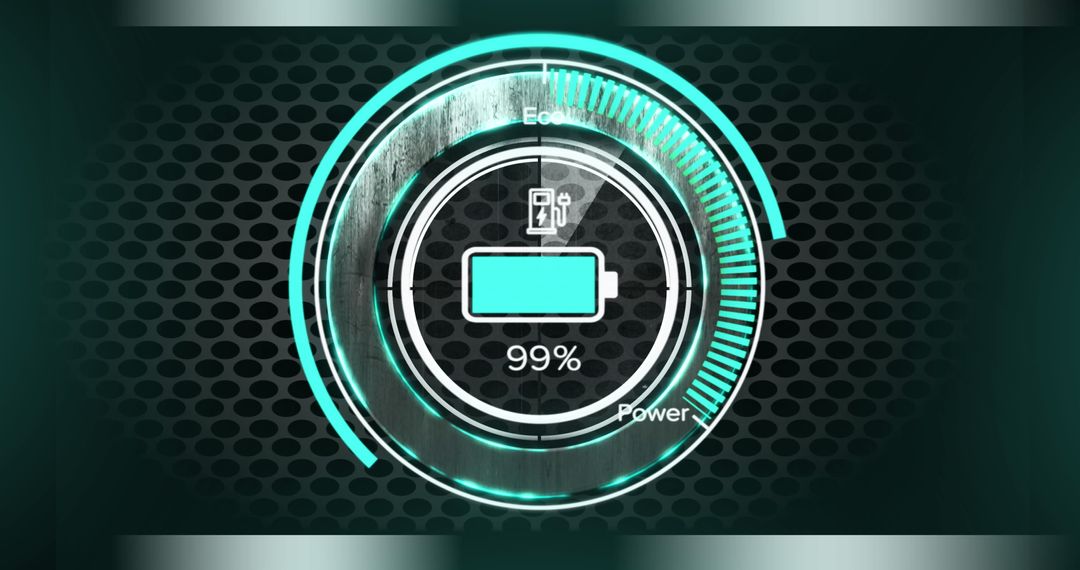 AI Data Processing and Battery Concept Background