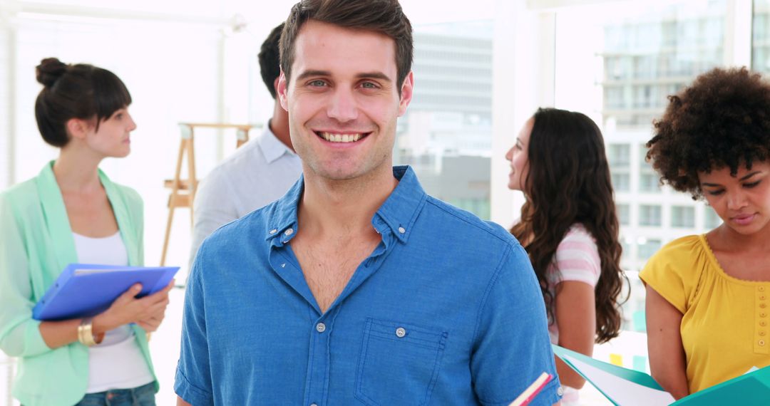 Confident Professional Smiling in Modern Office