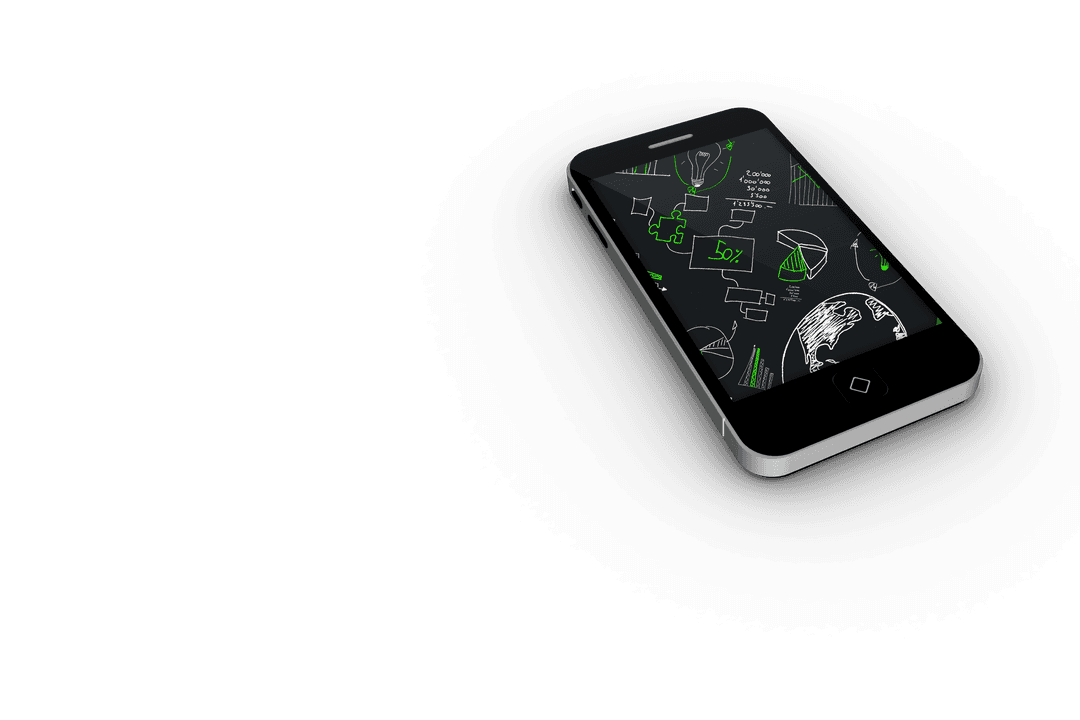Isolated Smartphone with Transparent Background for Digital Design