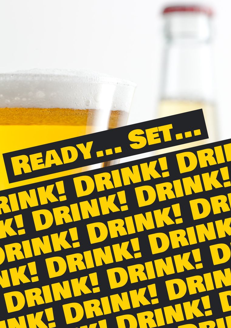 Exciting Beer Drinking Game Concept with Ready... Set... Drink! Text - Download Free Stock Templates Pikwizard.com