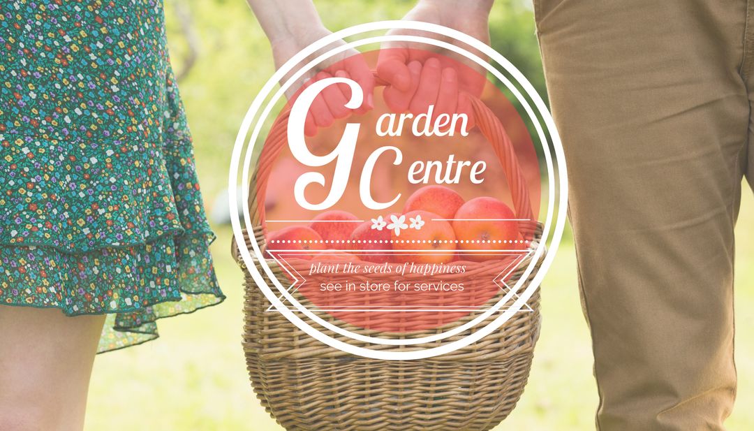 Couple Holding Basket of Fresh Produce for Garden Center Promotion