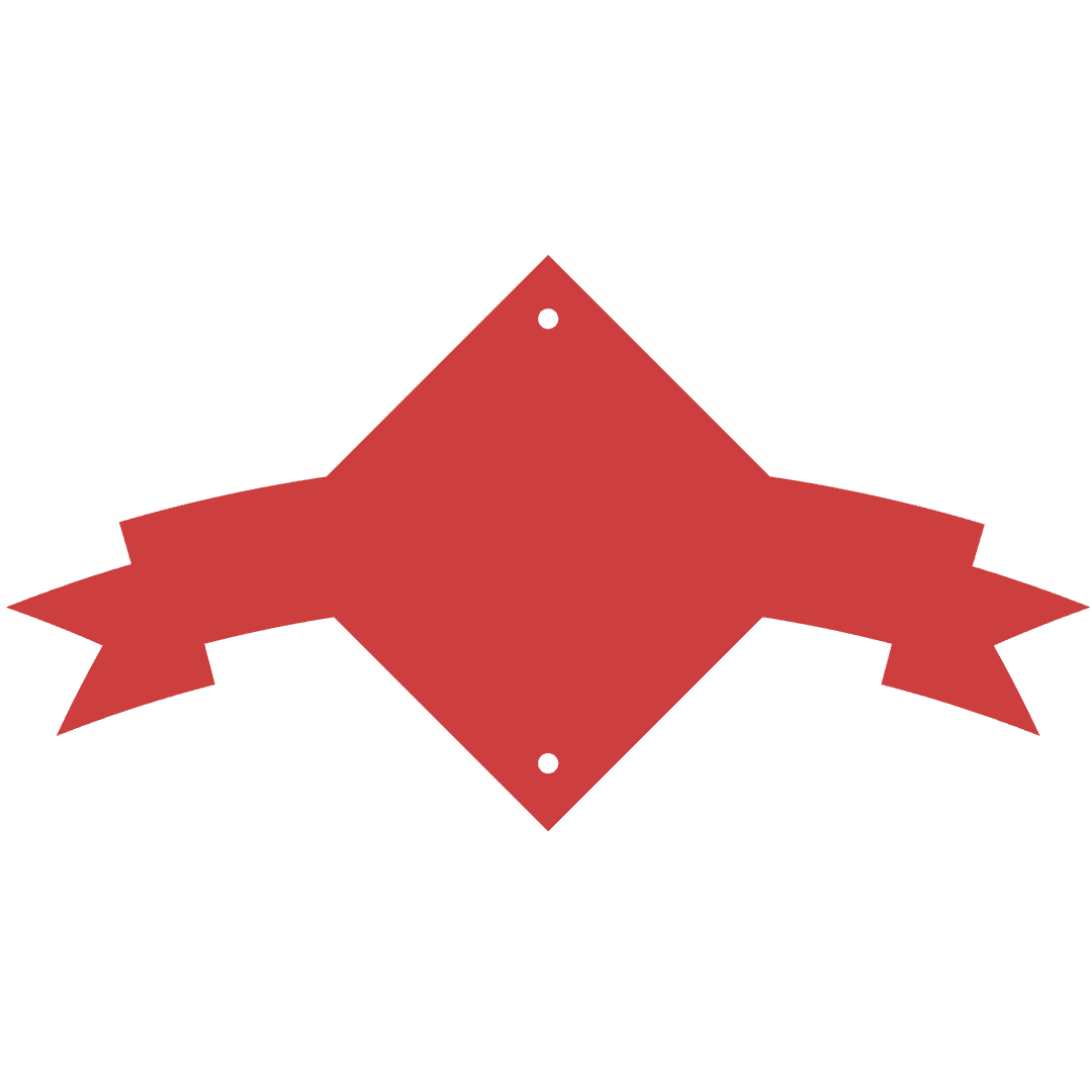 Red Banner Silhouette on Transparent Background for Writing and Decoration