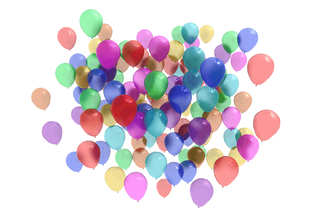 Colorful Balloons Illustration on Transparent Background