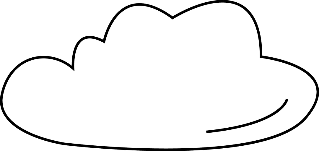 Cartoon Cloud Illustration on Transparent Background