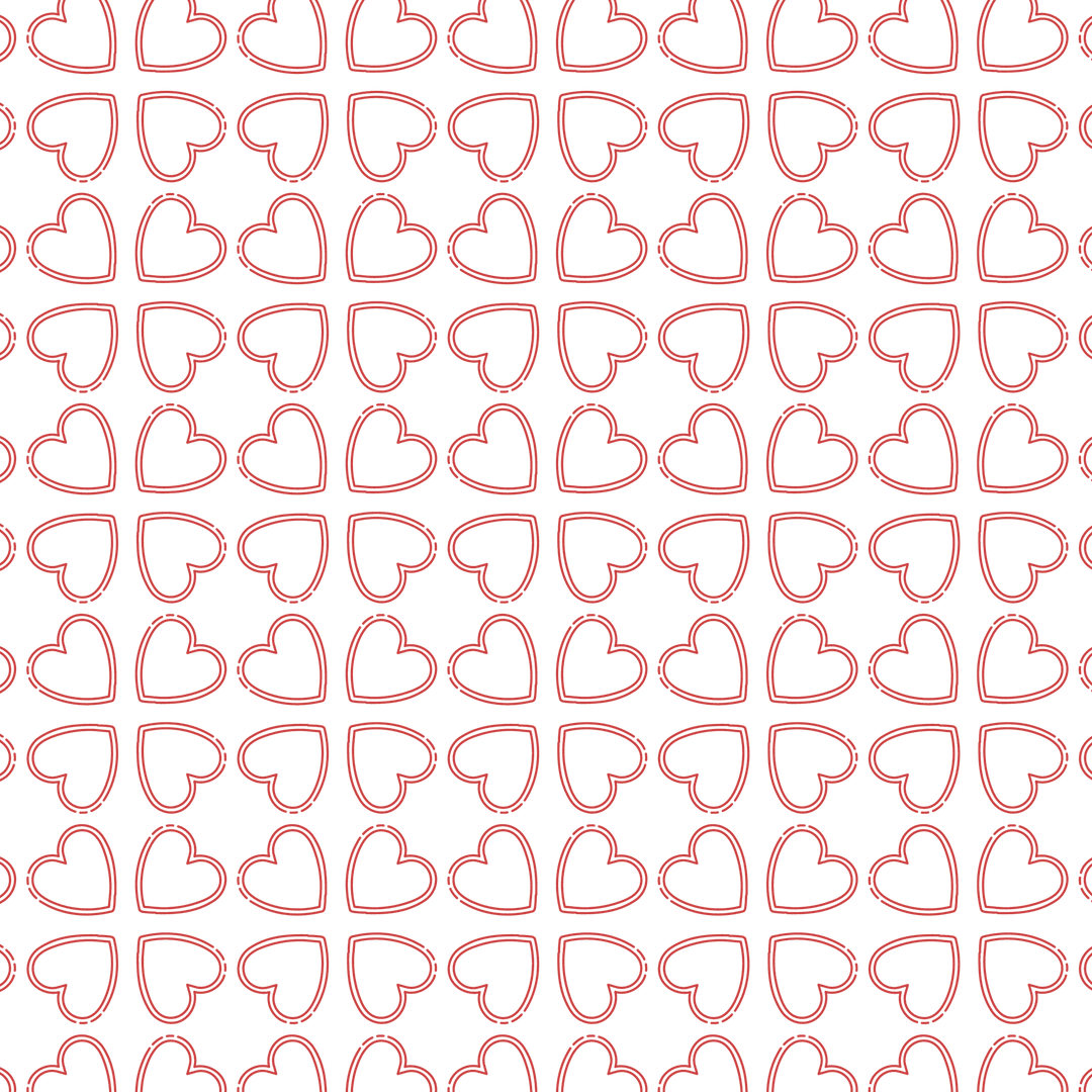 Red Heart Pattern on Transparent Background for Valentine's Day Designs