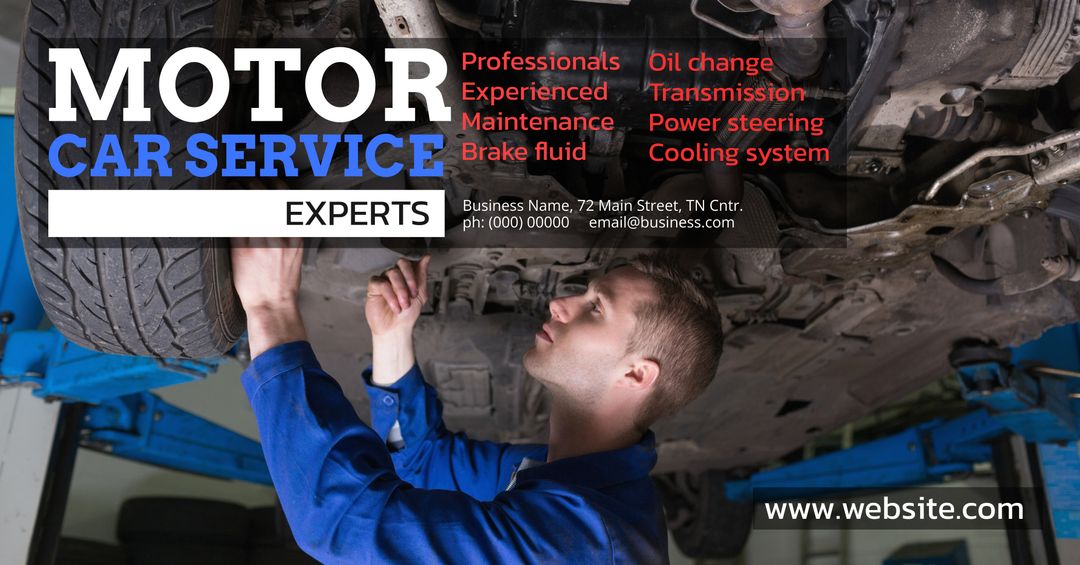 Professional Mechanic Inspecting Car for Maintenance Services - Download Free Stock Templates Pikwizard.com