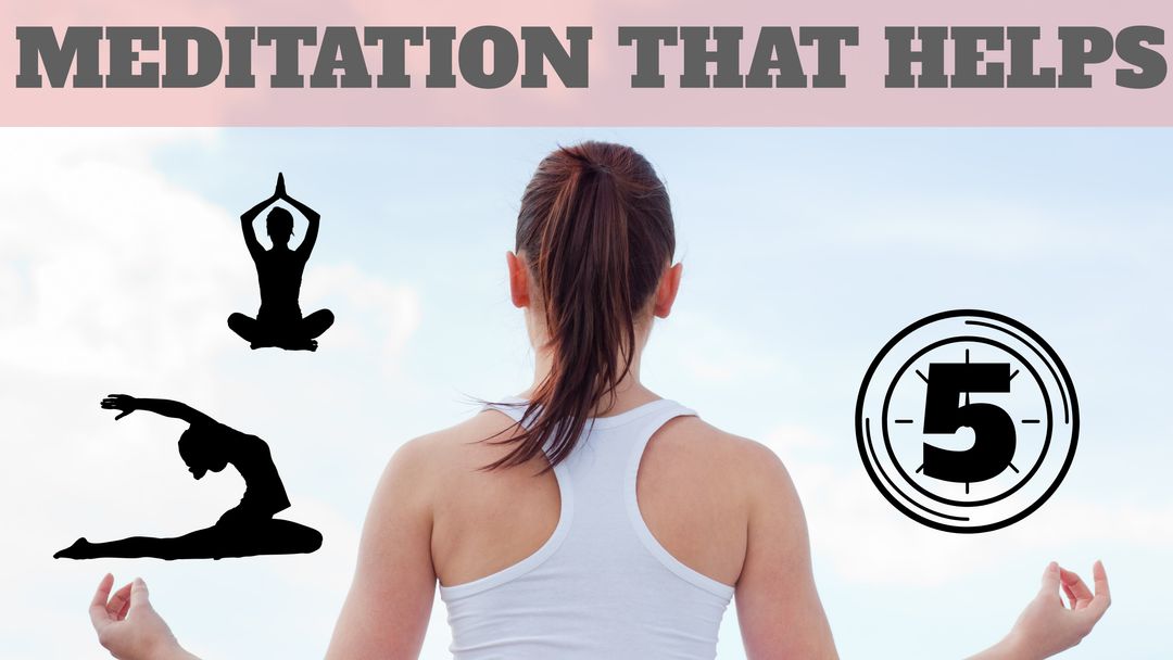 Woman in Meditative Pose with Tranquil Sky Background