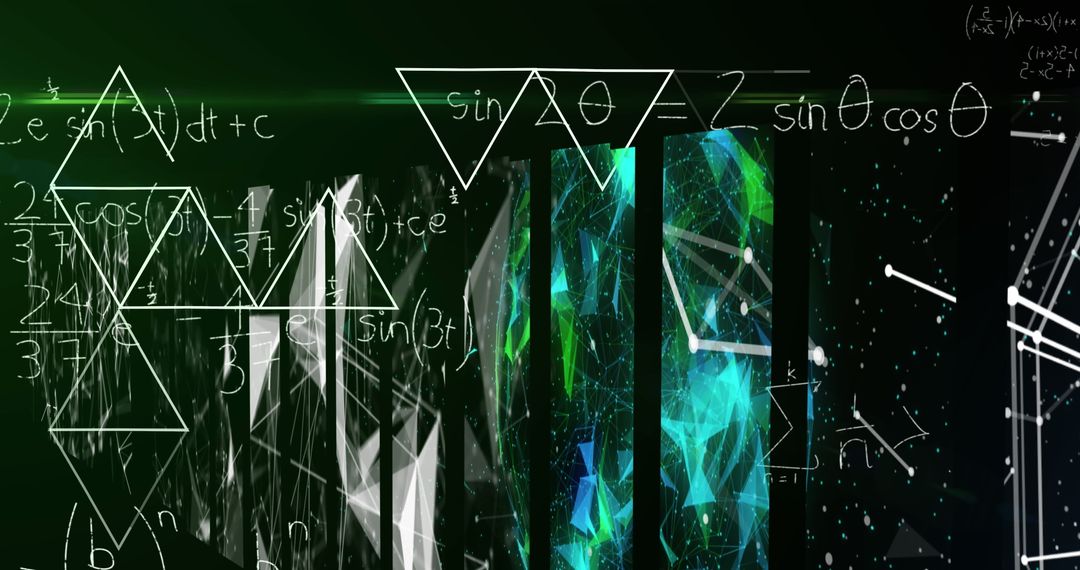 Digital Math Formulas with Abstract Mesh and Network Lines