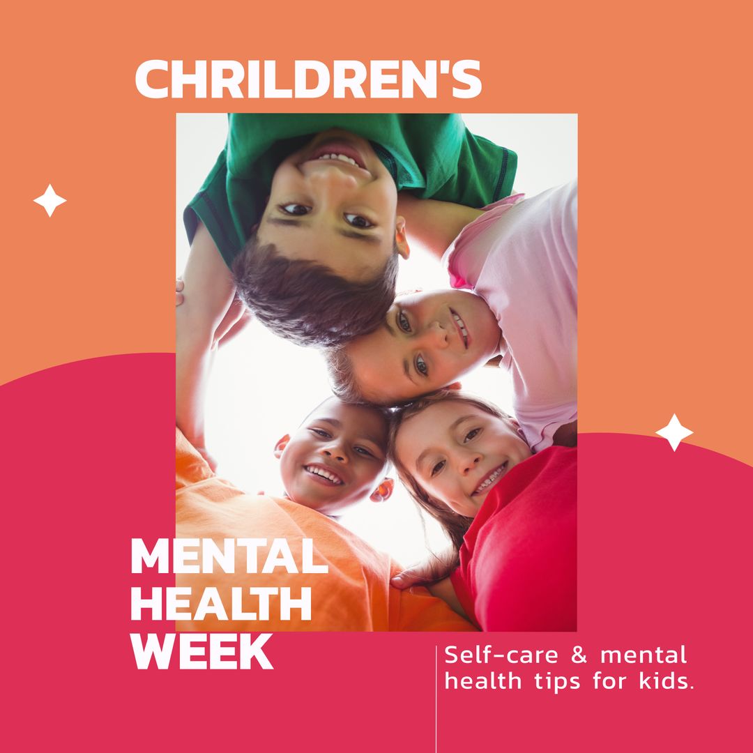 Children Smiling Together Celebrating Mental Health Week