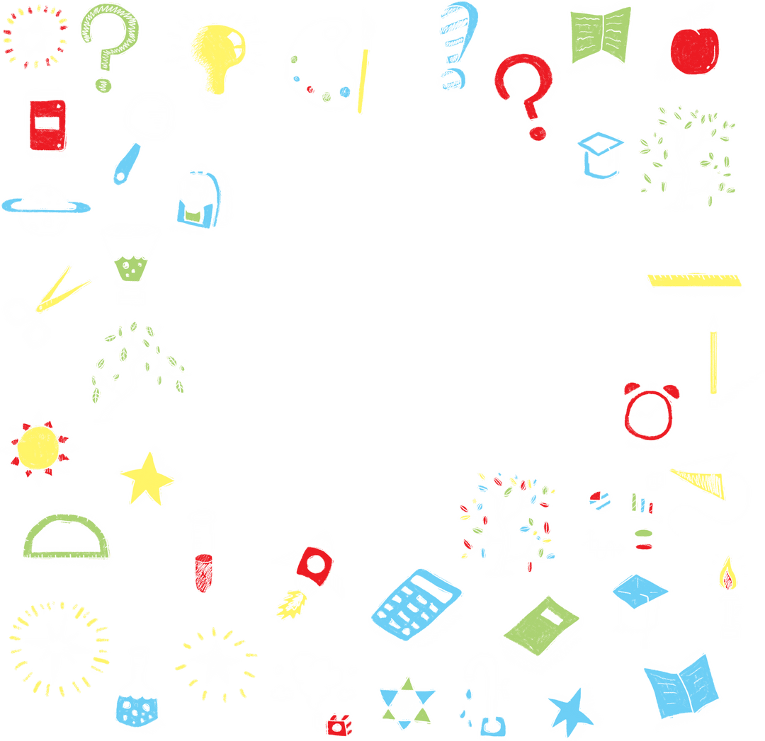 Colorful Transparent Back to School Education Borders Framing Learning