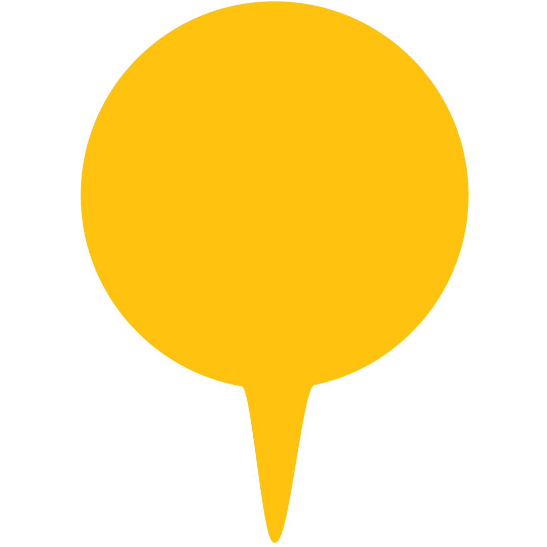 Yellow Location Pin on Transparent Background