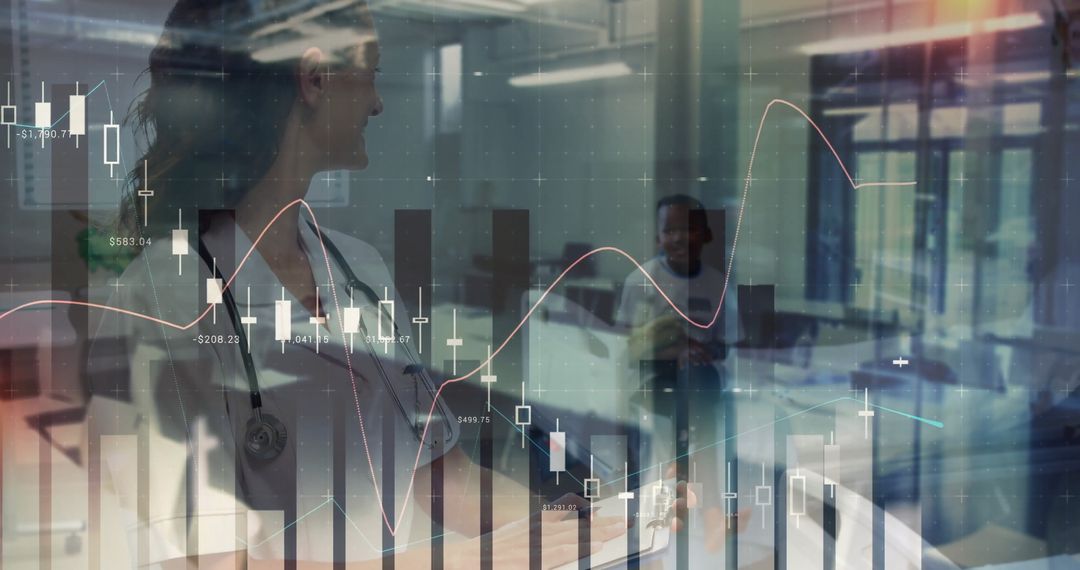 Doctor Analyzing Healthcare Data with Futuristic Technology