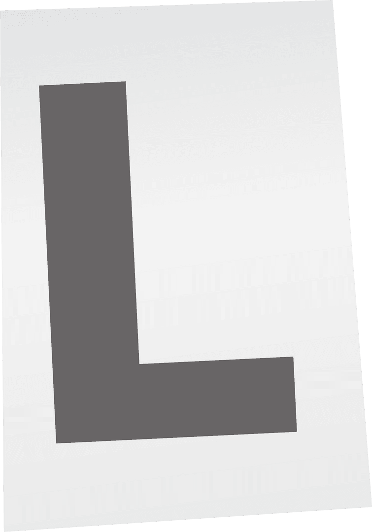 Diagonal L-shaped Block on Transparent Background