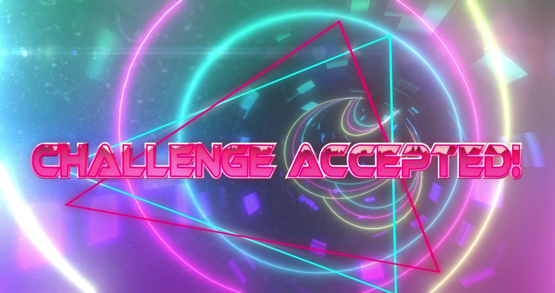 Digital Tunnel with Challenge Accepted Text Overlay