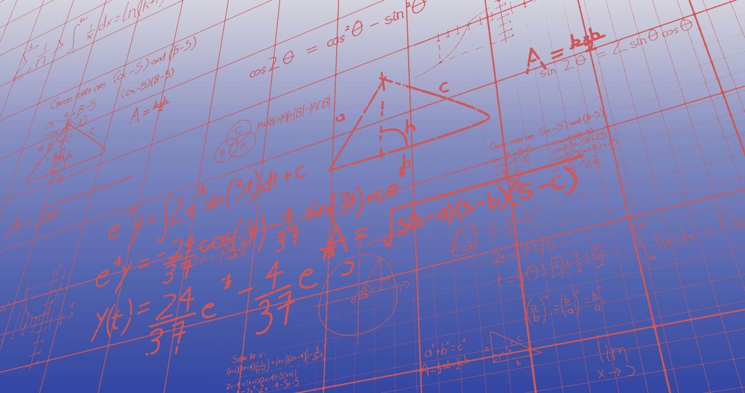 Mathematical Equations Floating on Blue Gradient Background