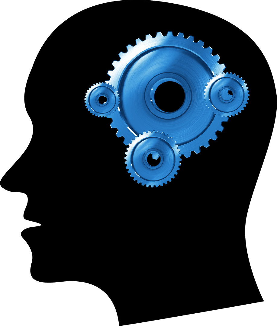 Transparent Human Head Gears Concept Vector