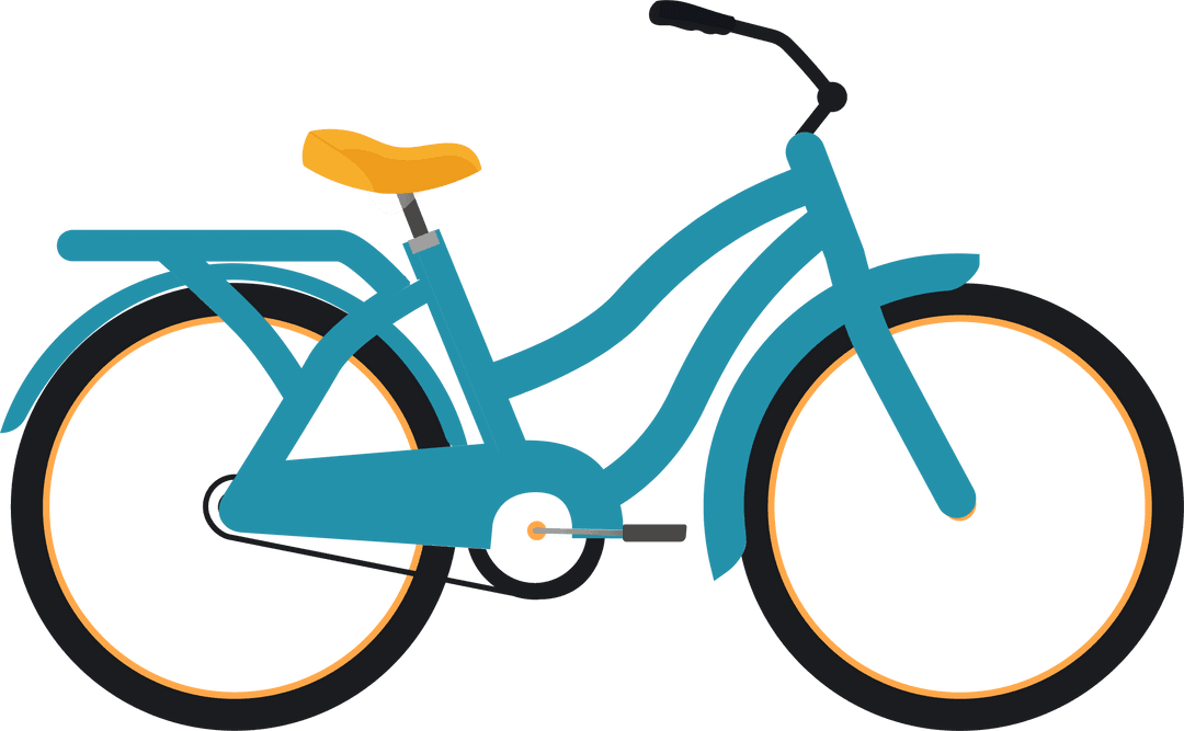 Transparent Bicycle Illustration with Mustard Saddle