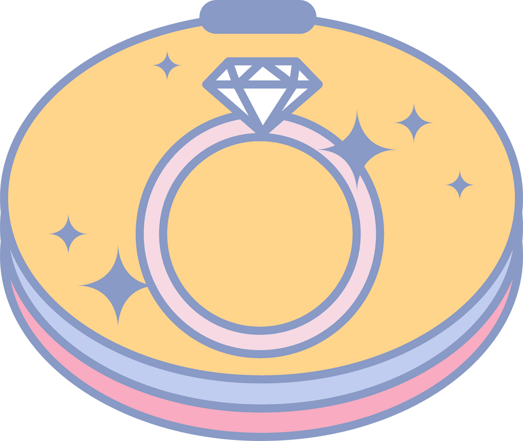 Luxurious Diamond Ring in Open Jewel Box on Transparent Background