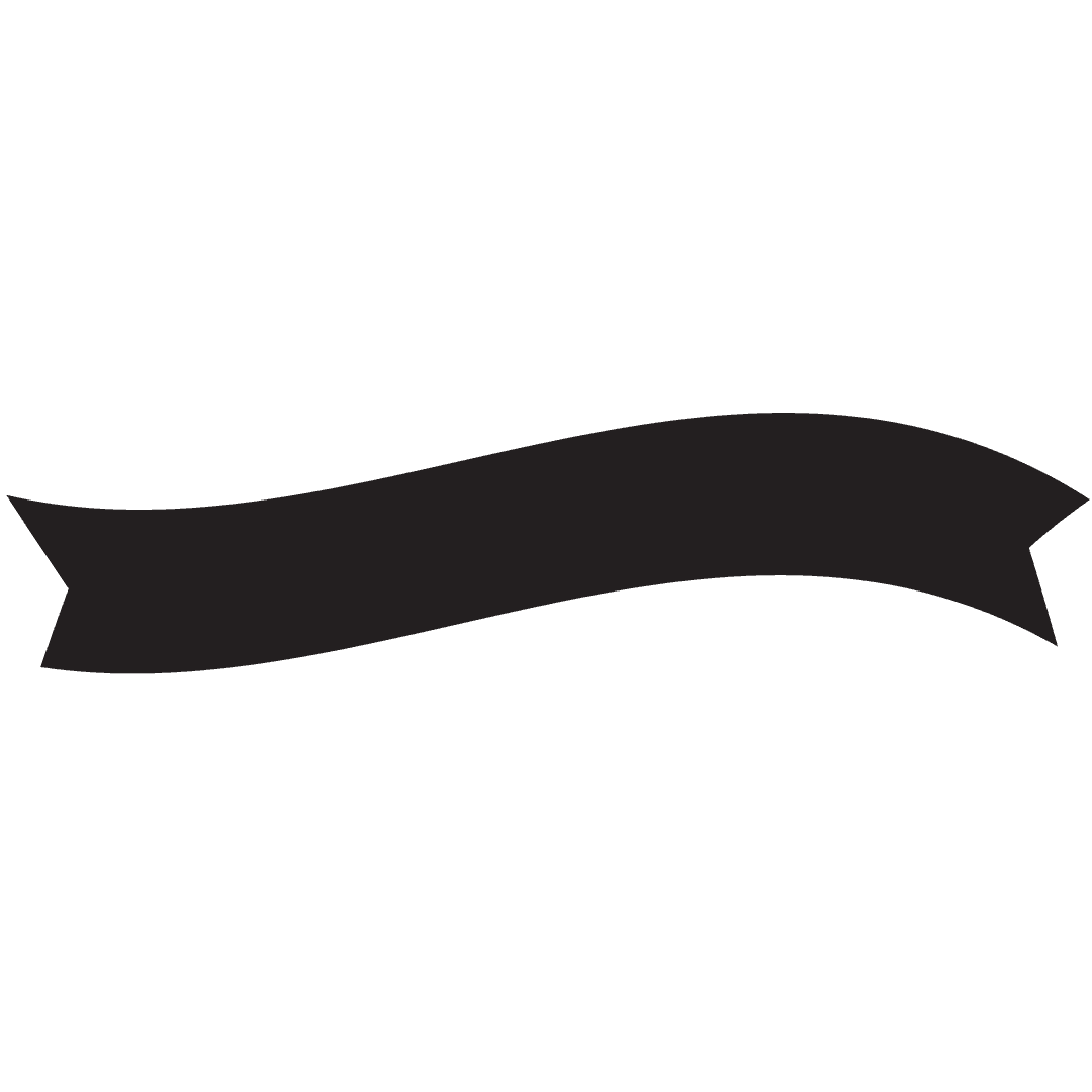 Black Banner Ribbon on Transparent Background