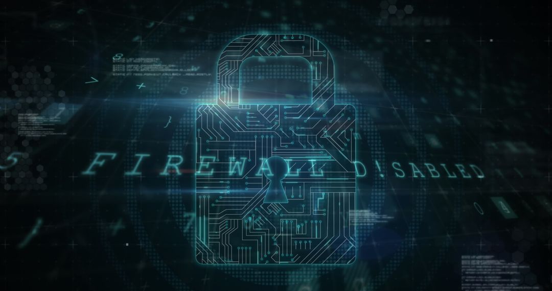 Digital Cybersecurity Concept with Lock Symbol