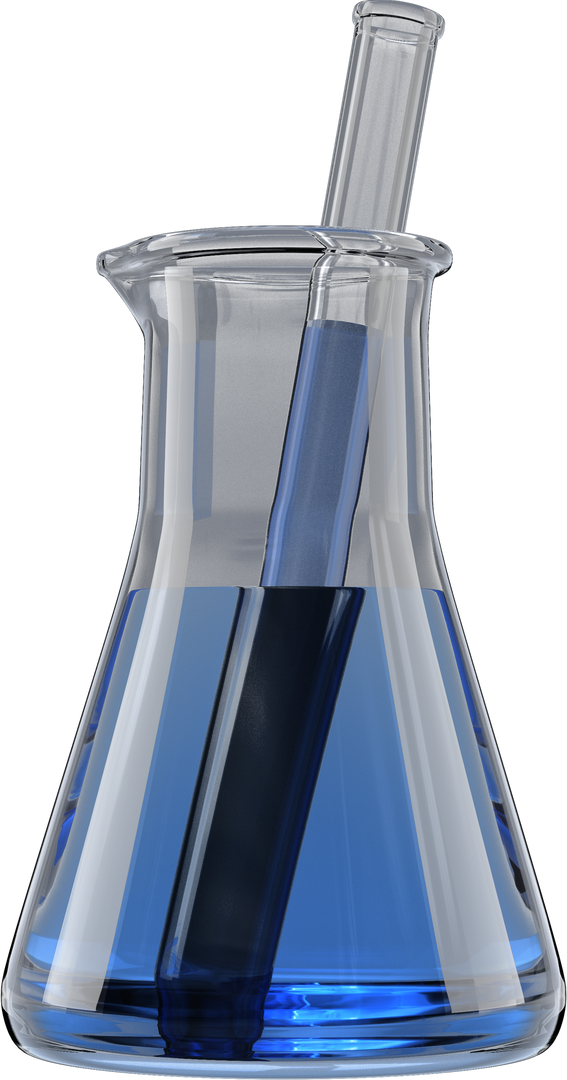 Transparent Flask with Blue Chemical Solution and Test Tube - Download Free Stock Images Pikwizard.com