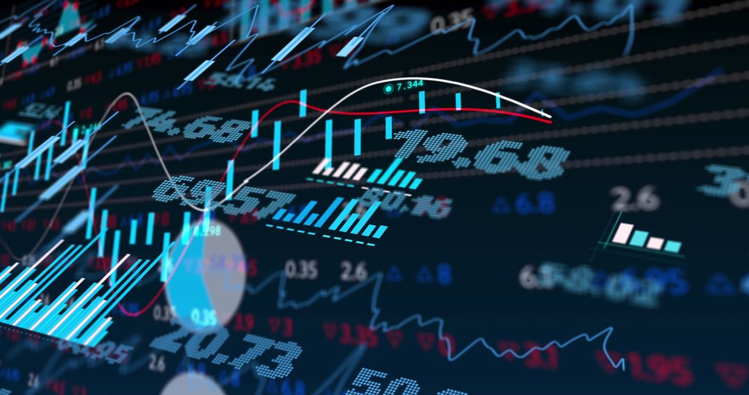 Dynamic financial data processing display with charts