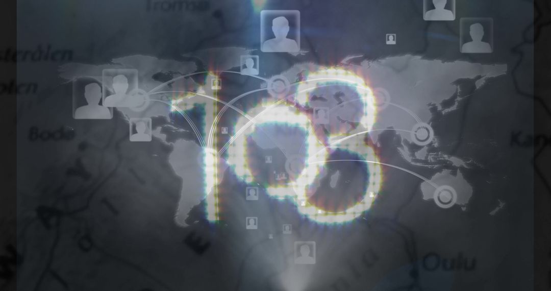 Global Connection Network Map with Countdown Animation - Free Images, Stock Photos and Pictures on Pikwizard.com