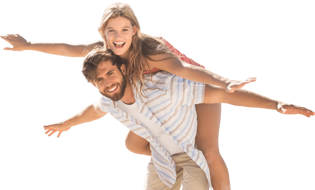 Joyful Caucasian Couple Transparent Vector Embracing Love Concept