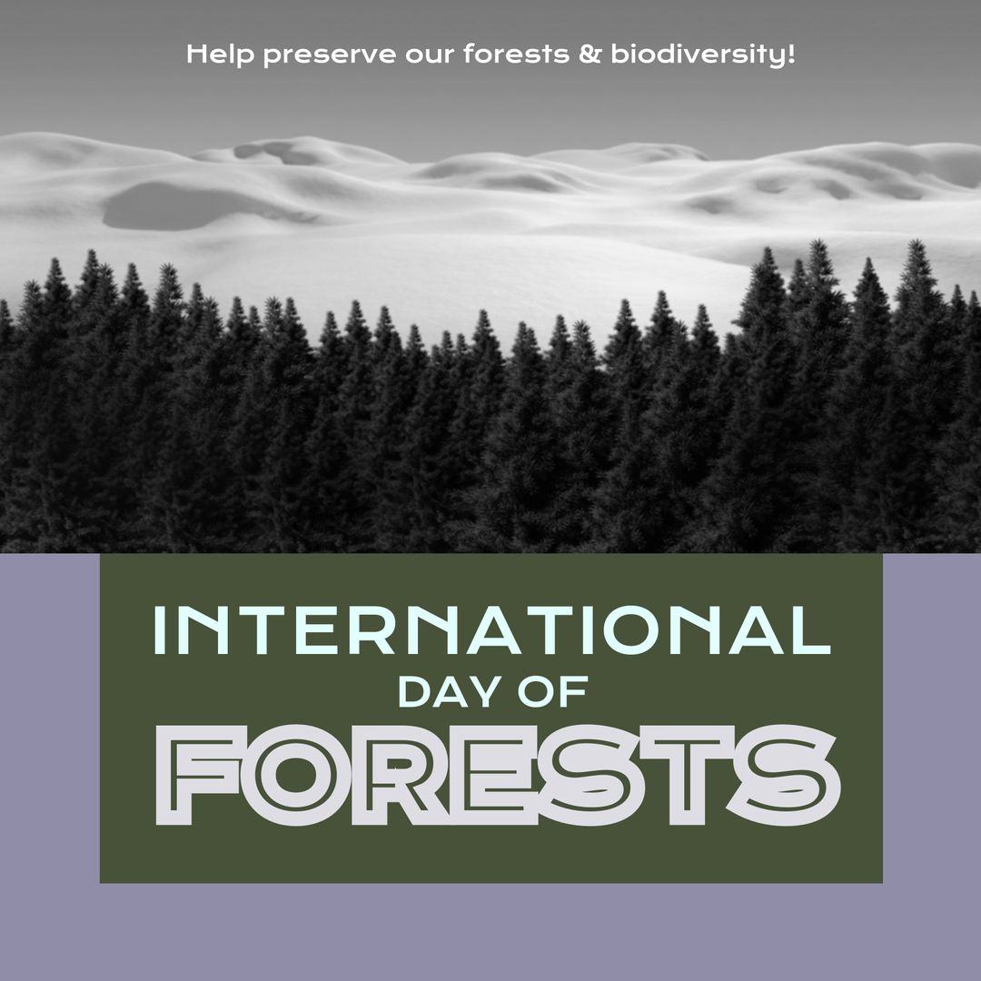 International Day of Forests Promotion Over Scenic Landscape