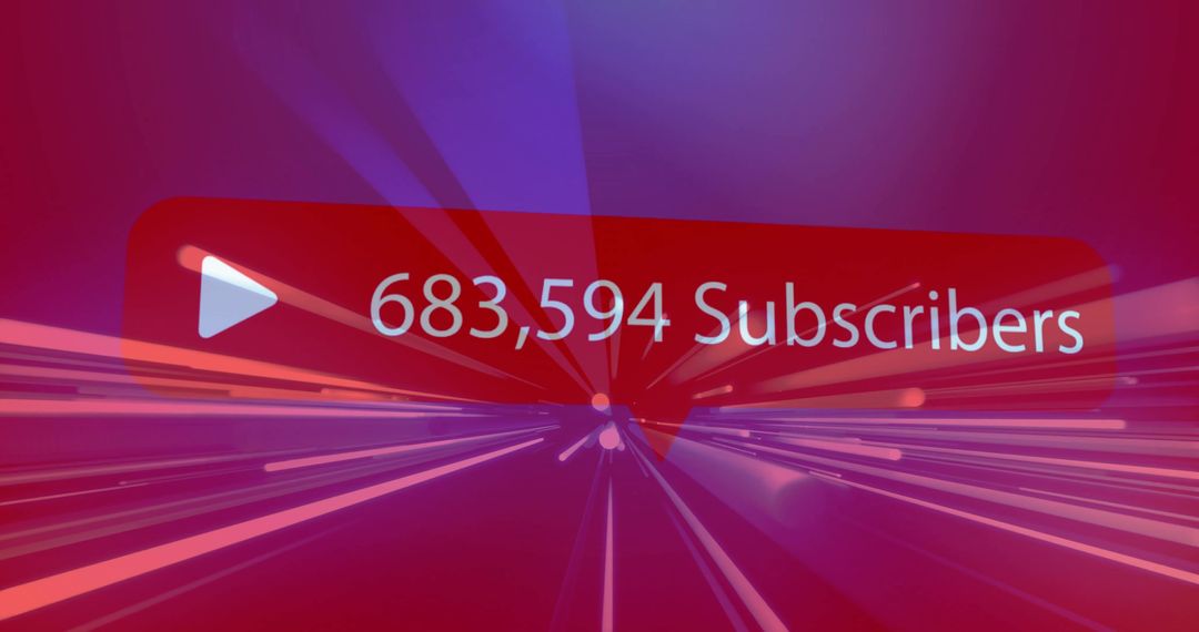 Futuristic Digital Subscriber Counter with Streaking Lights