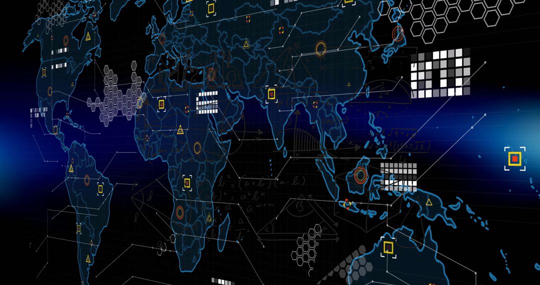 Futuristic Global Data Processing on Digital World Map