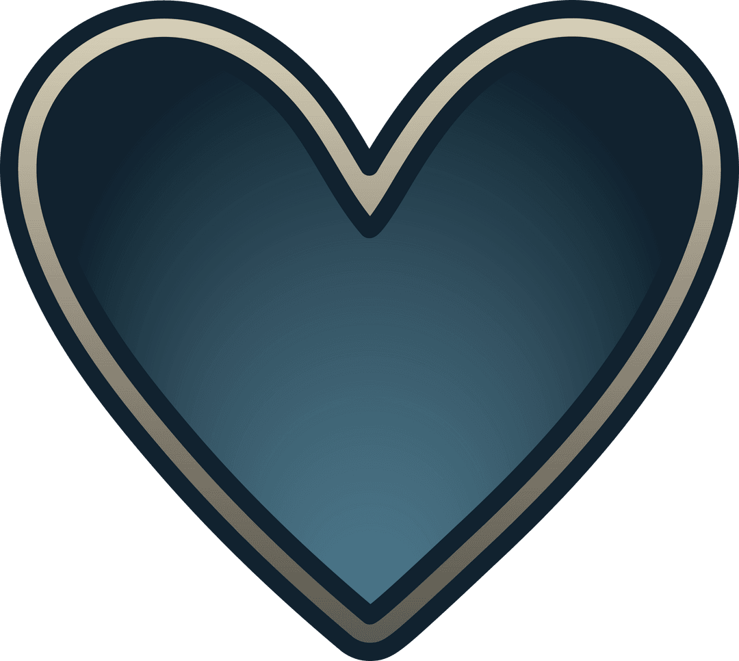 Dark Heart Icon on Transparent Background for Love and Social Themes