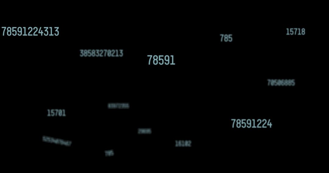 Floating Numbers Against Dark Background Abstract Design
