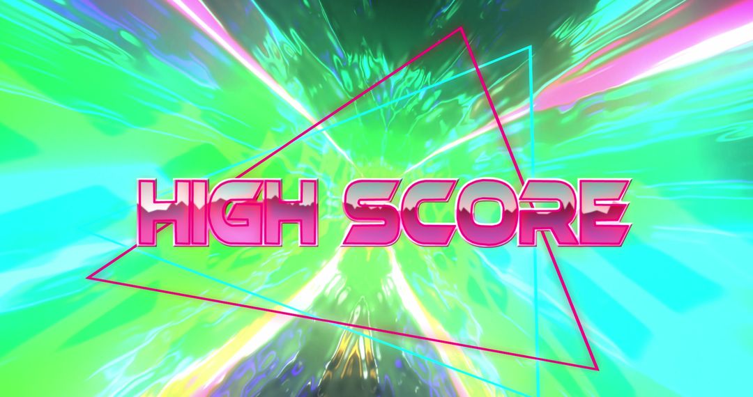 Retro High Score Digital Banner with Neon Colors