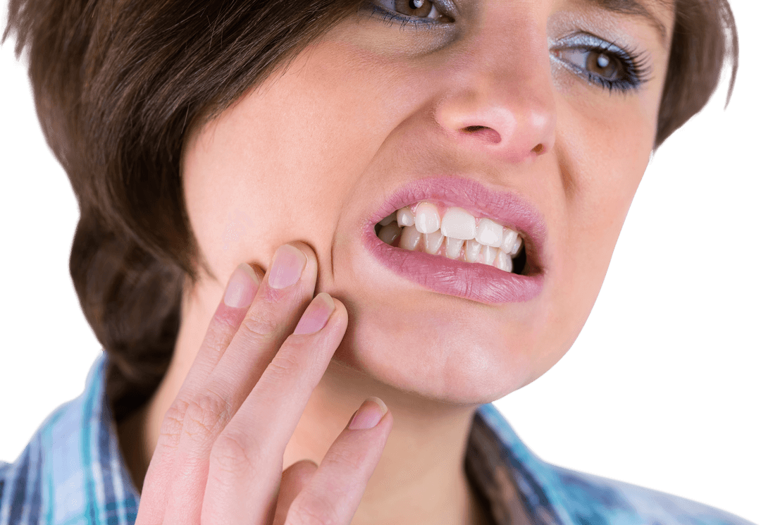 Transparent Background Woman Experiencing Toothache, Dental Pain Concept