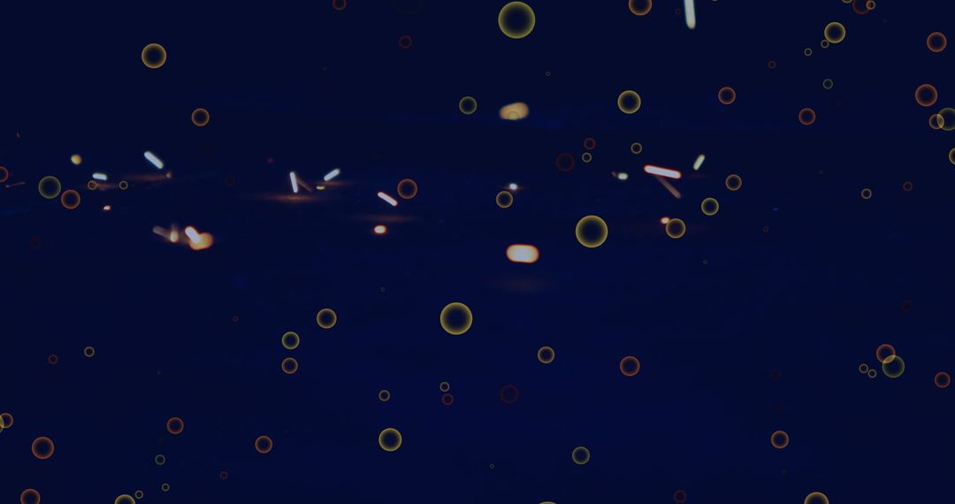 Abstract Dark Field with Luminous Orbs and Light Streaks