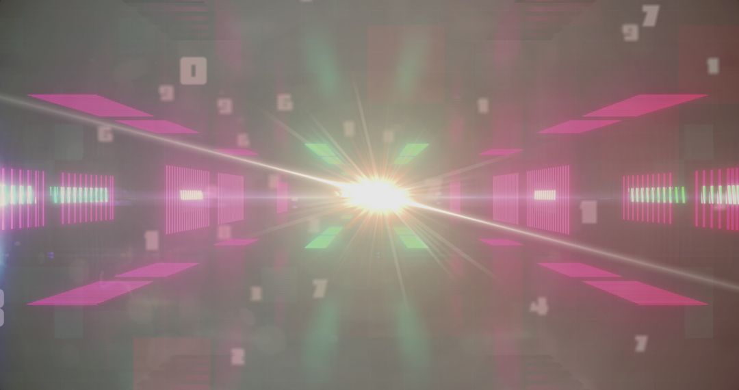 Digital Tunnel with Futuristic Neon Light Panels