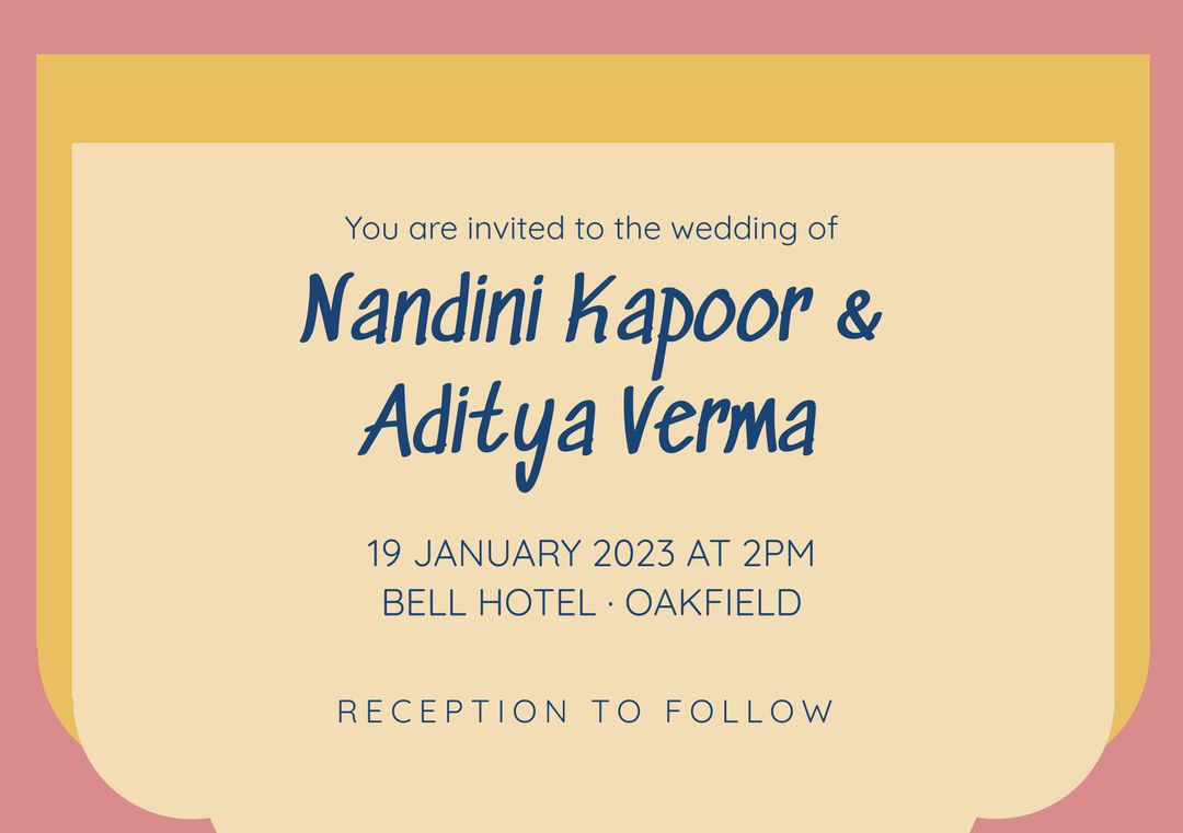 Elegant Wedding Invitation Template for Nandini Kapoor and Aditya Verma - Download Free Stock Templates Pikwizard.com