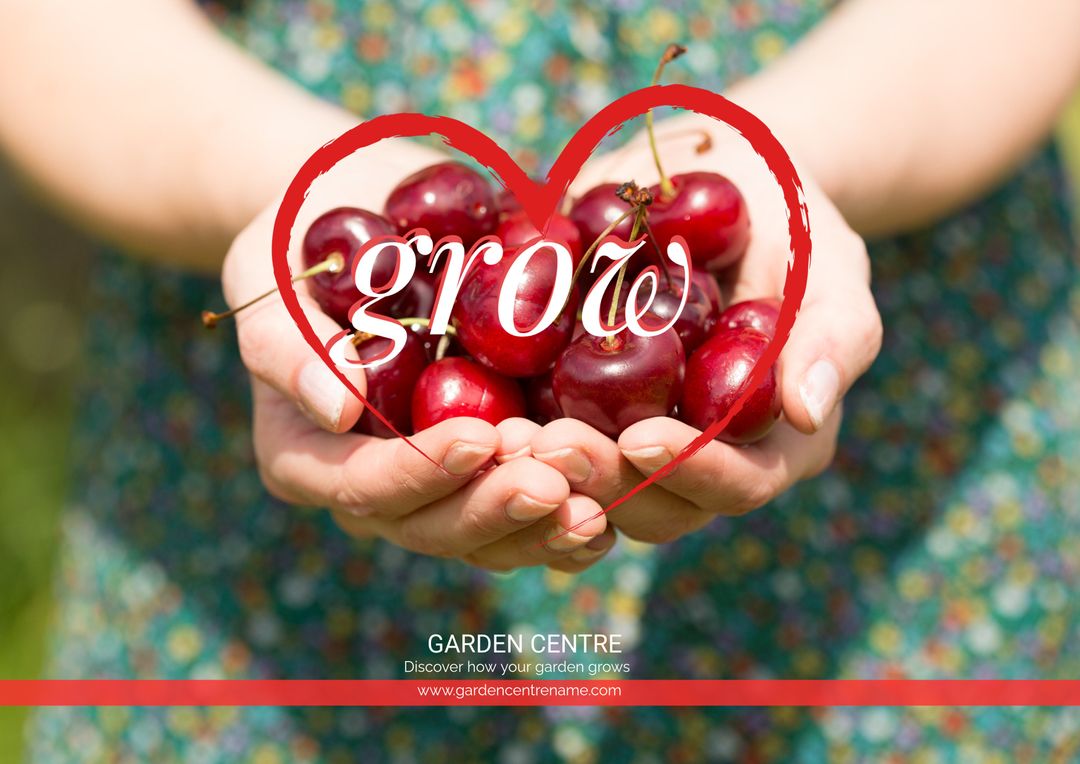 Ripe Cherries in Hands Promoting Growth and Sustainability