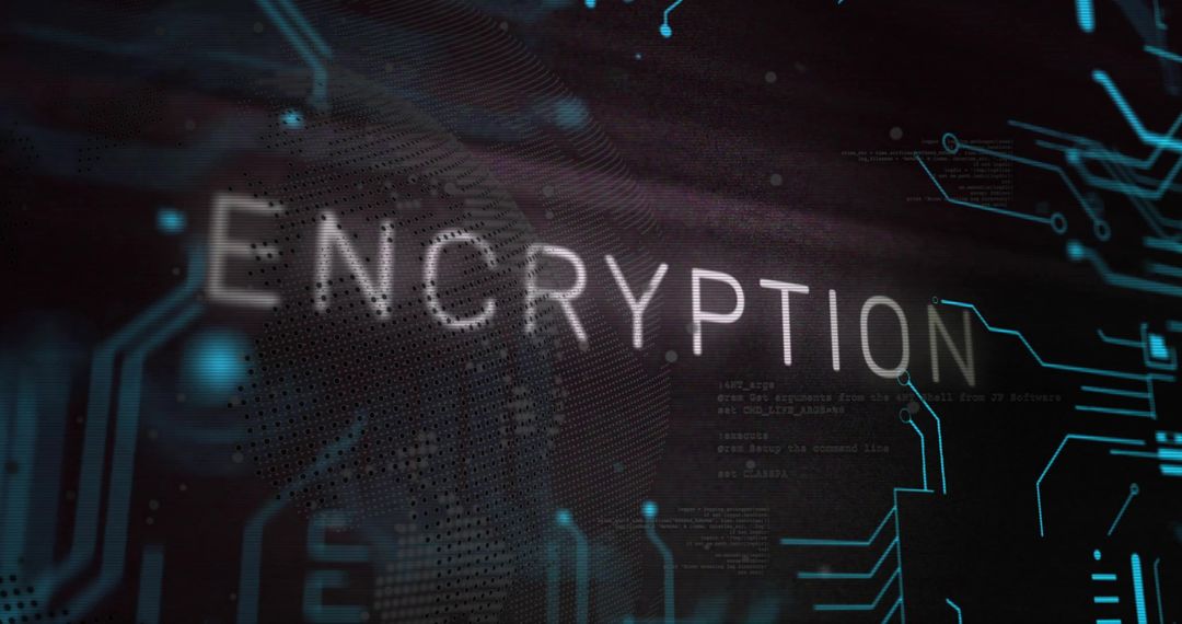 Encryption Concept with Digital Data Processing and Global Connections